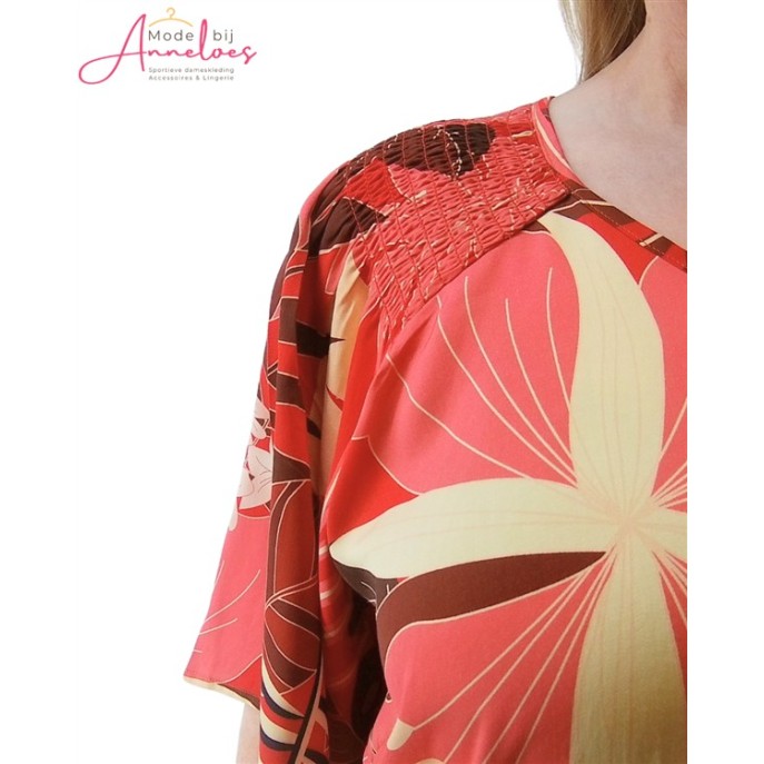 Micha blouse 181117 bladprint Rood zand